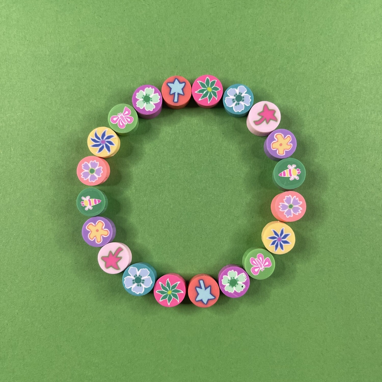 Fimo Cuentas Redondas Chatas Flores Primavera 10 mm