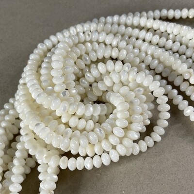 Piedra Natural Nácar Dona 6 x 4 mm Blanco