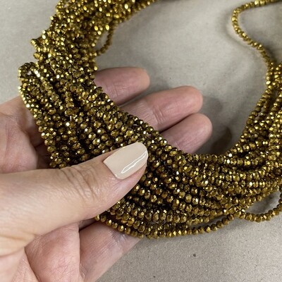Cristal Dona Facetada Metalizada 3 x 2.5 mm Doradas