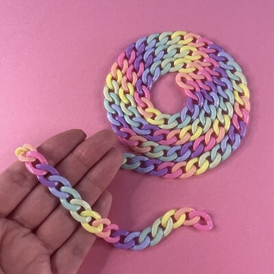Cadena de Acrílico Chata Opaca 16 x 11 x 13 mm Mix Paxtel