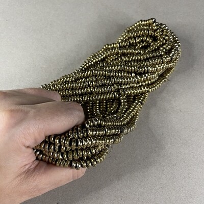 Piedra Sintética Hematite Disco Metalizado 6 x 2.5 mm Dorado