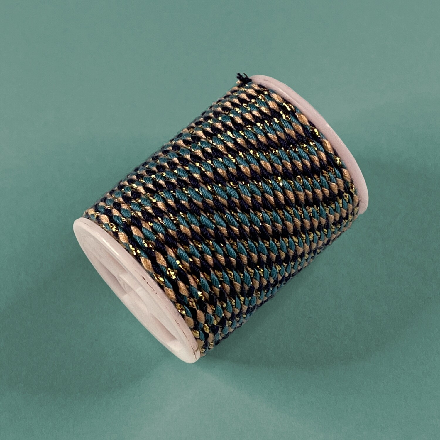 Cordón de Algodón Cuerda C/Lurex Dorado Mix Colores 1.5 mm