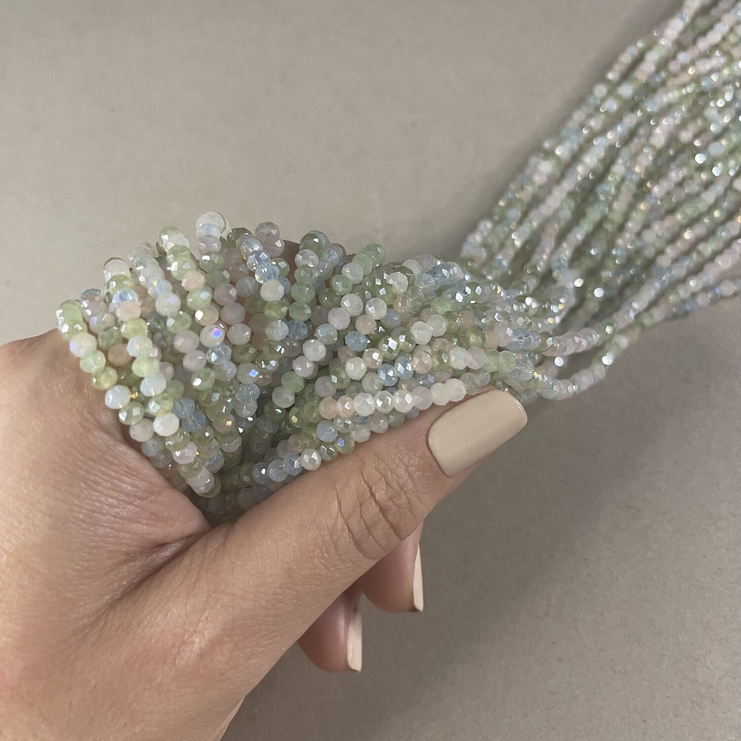 Cristal Dona Facetada Opaca Lustre 3.5 x 3 mm Mix
