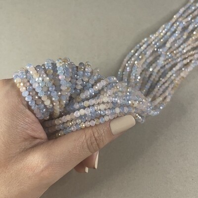 Cristal Dona Facetada Opaca con Lustre 3.5 x 3 mm Mix