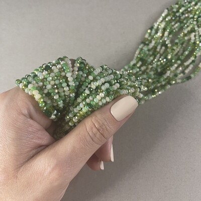 Cristal Dona Facetada Opaca Lustre 3 x 2.5 mm Mix