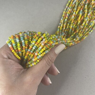 Cristal Dona Facetada Opaca Lustre 3 x 2.5 mm Mix Cítrico