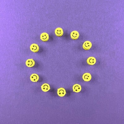 Fimo Cuentas Smile 6 mm Amarillas