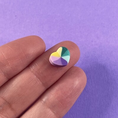Fimo Cuentas Corazones Multicolores 10 mm