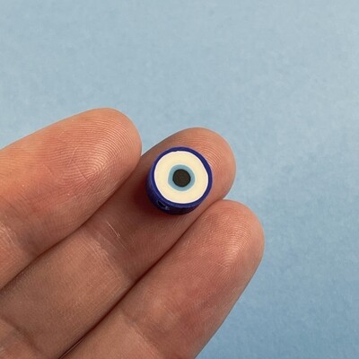 Fimo Cuentas Ojitos Blancos y Azules 10 mm