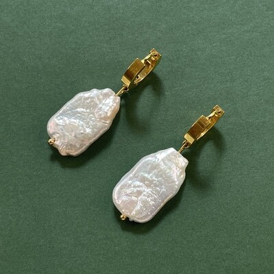Piedra Natural Perla de Río Barroca Rectangular Chata  25 x 15 x 5 mm