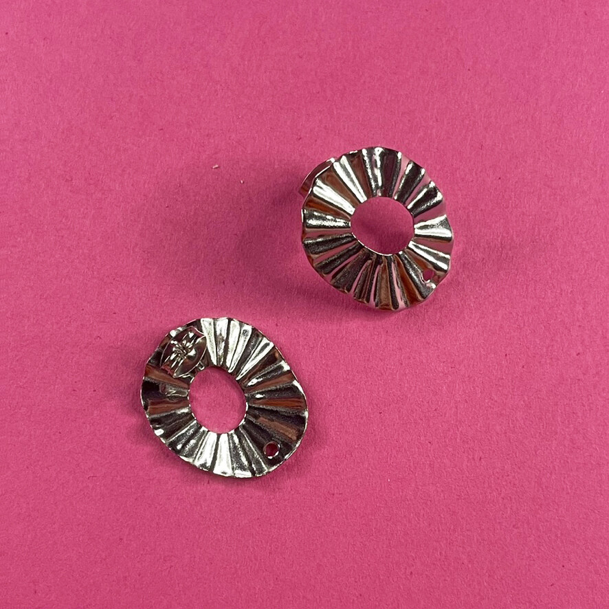 Caravana Perno Aro Facetado y Tapa de Acero Quirúrgico 21.5 x 18 mm