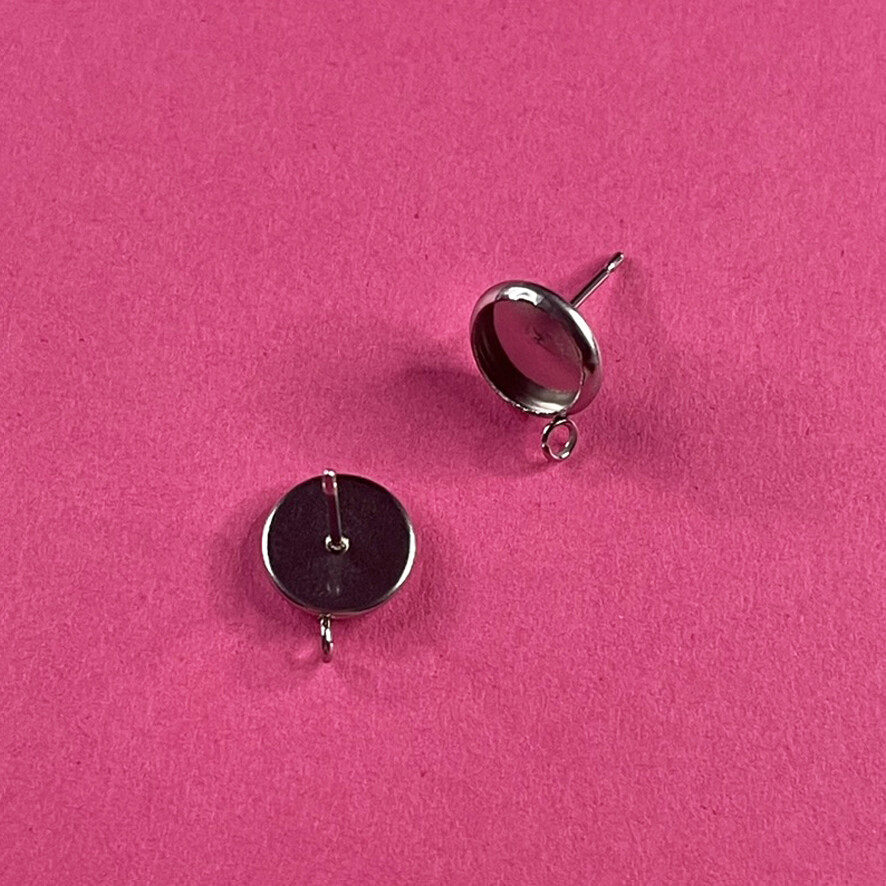 Caravana Perno Redondo con Borde de Acero Quirúrgico 12.5 x 10 x 2 mm