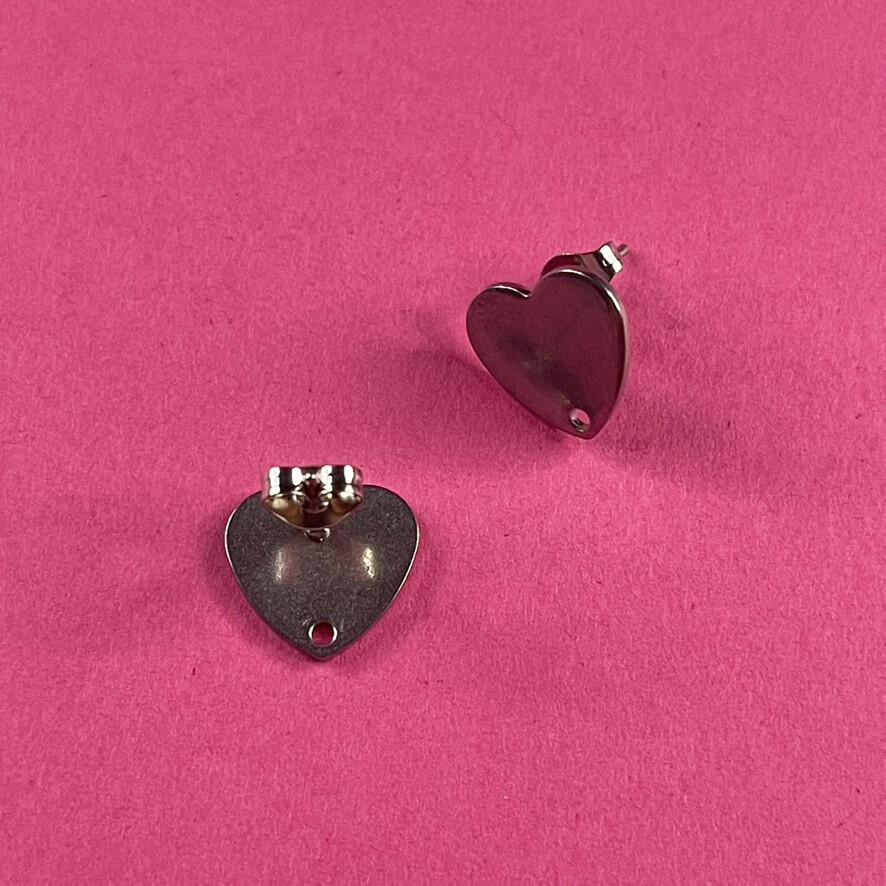 Caravana Perno Corazón de Acero Quirúrgico 12 x 13 x 1 mm