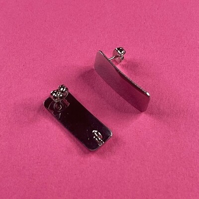 Caravana Perno Rectangular y Tapa de Acero Quirúrgico 26 x 10 mm