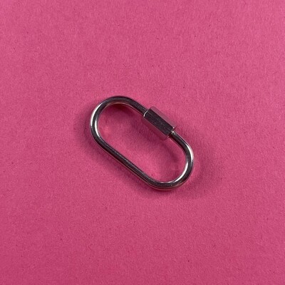 Cierre Mosquetón Tornillo de Acero Quirúrgico 27 x 13 x 2 mm
