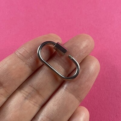 Cierre Mosquetón Tornillo de Acero Quirúrgico 27 x 13 x 2 mm