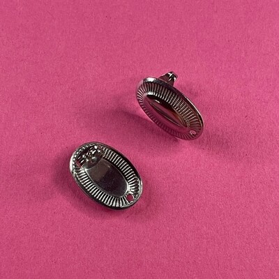 Caravana Perno Oval Texturado y Tapa de Acero Quirúrgico 19 x 12.5 mm