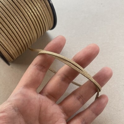 Tiento de Gamuza Metalizada Dorado 3 x 1.5 mm