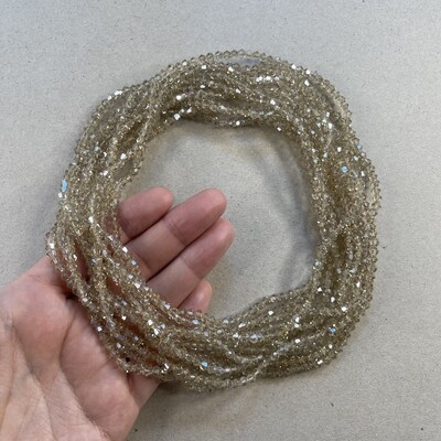 Cristal Bícono Facetado Transparente Lustre Champagne 4 x 4.5 mm