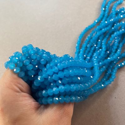 Cristal Dona Facetada Gelly 6 x 4 mm Celeste Turquesa