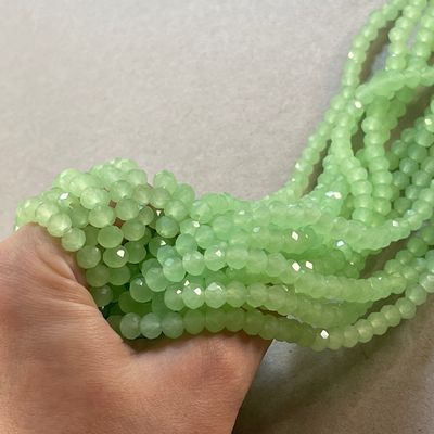 Cristal Dona Facetada Gelly 6 x 4 mm Verde Manzana