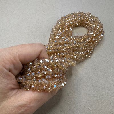 Cristal Dona Facetada Transparente Lustre 6 x 4 mm Arena