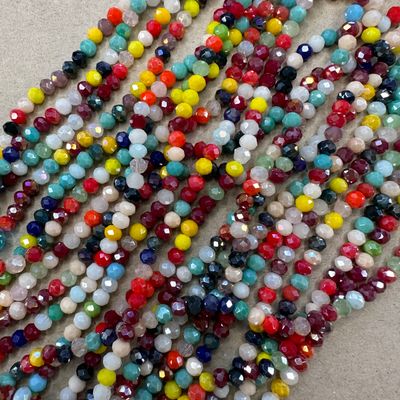 Cristal Dona Facetada Opaca Lustre 4.5 x 4 mm Mix Cálidos