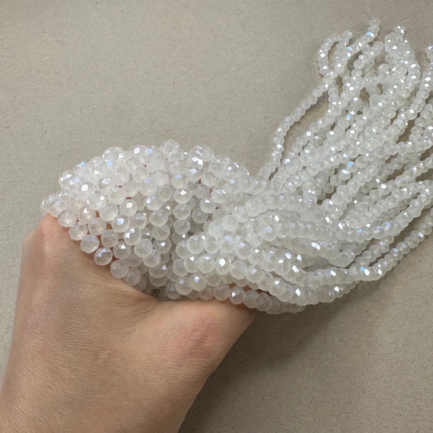 Cristal Dona Facetada Gelly 6 x 4 mm Blanca Lustre