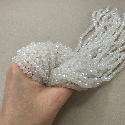 Cristal Dona Facetada Gelly 6 x 4 mm Blanca Lustre