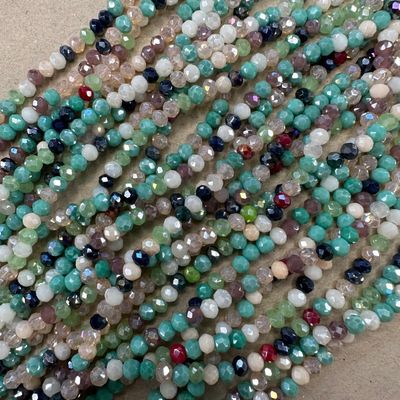 Cristal Dona Facetada Opaca Lustre 4.5 x 4 mm Mix Fríos