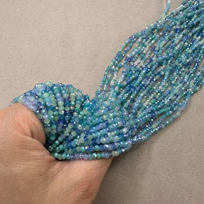 Cristal Dona Facetada Opaca y Transparente Lustre 3 x 2.5 mm Mix