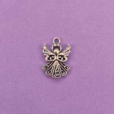 Dije de Metal Plateado Silueta Ángel 20 x 14 x 2 mm