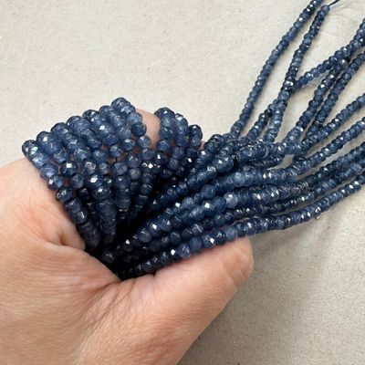 Piedra Natural Jade de Malasia 4 x 3 mm Azul Marino