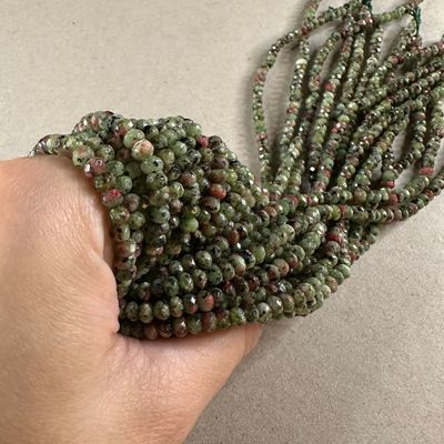 Piedra Natural Jade de Malasia 4 x 3 mm Gaspeado Verde