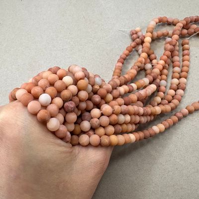 Piedra Natural Aventurina Rosa Redonda Esmerilada 6 mm