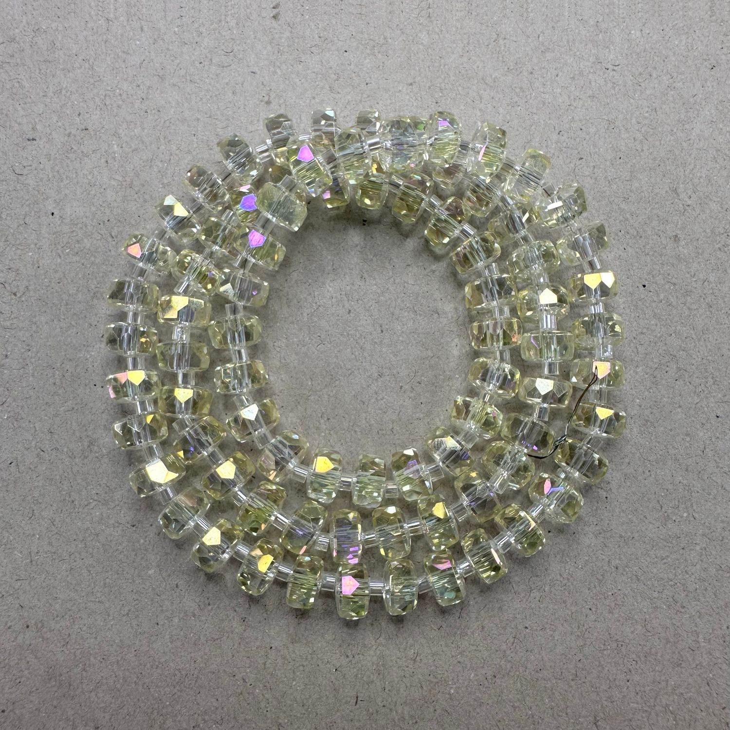 Cristal Barril Facetado Transparente Champagne Lemon AB 8 x 5 mm / VCBF08MIX