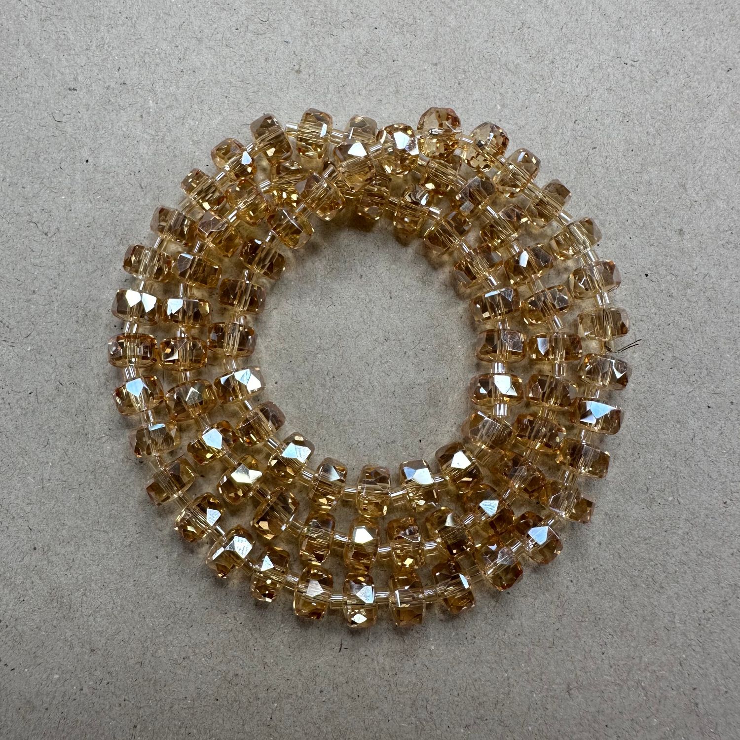 Cristal Barril Facetado Transparente Arena Lustre 8 x 5 mm / 	 VCBF08MIX