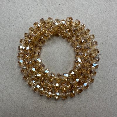 Cristal Barril Facetado Transparente Arena Lustre 8 x 5 mm / 	 VCBF08MIX