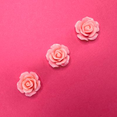 Cabuchón de Resina Flor 18 x 7 mm Rosa Francés