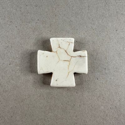 Dije / Cuenta de Piedra Sintética Turquesa Cruz 35 x 35 x 6 mm Natural