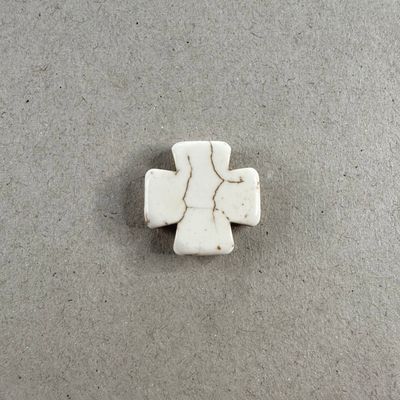 Dije / Cuenta de Piedra Sintética Turquesa Cruz 20 x 20 x 5 mm Natural