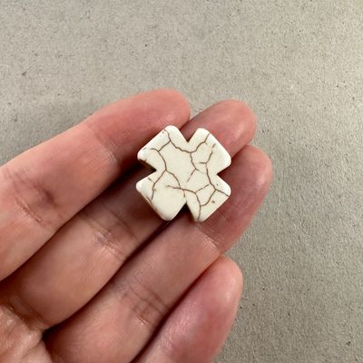 Dije / Cuenta de Piedra Sintética Turquesa Cruz 20 x 20 x 5 mm Natural
