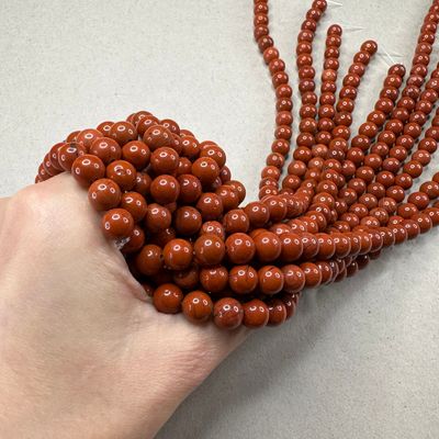 Piedra Natural Jaspe Red Redondo 6 y 8 mm