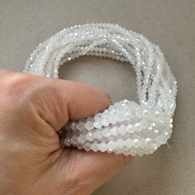 Cristal Bícono Facetado Gelly Lustre 4 x 4.5 mm Blanco / VCBIF04MIX