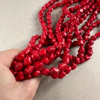 Piedra Sintética Turquesa Nuggets 12 x 10 x 10 mm Rojo