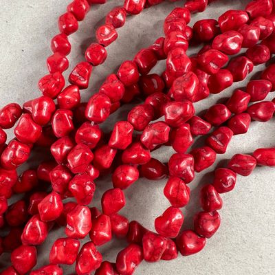 Piedra Sintética Turquesa Nuggets 12 x 10 x 10 mm Rojo