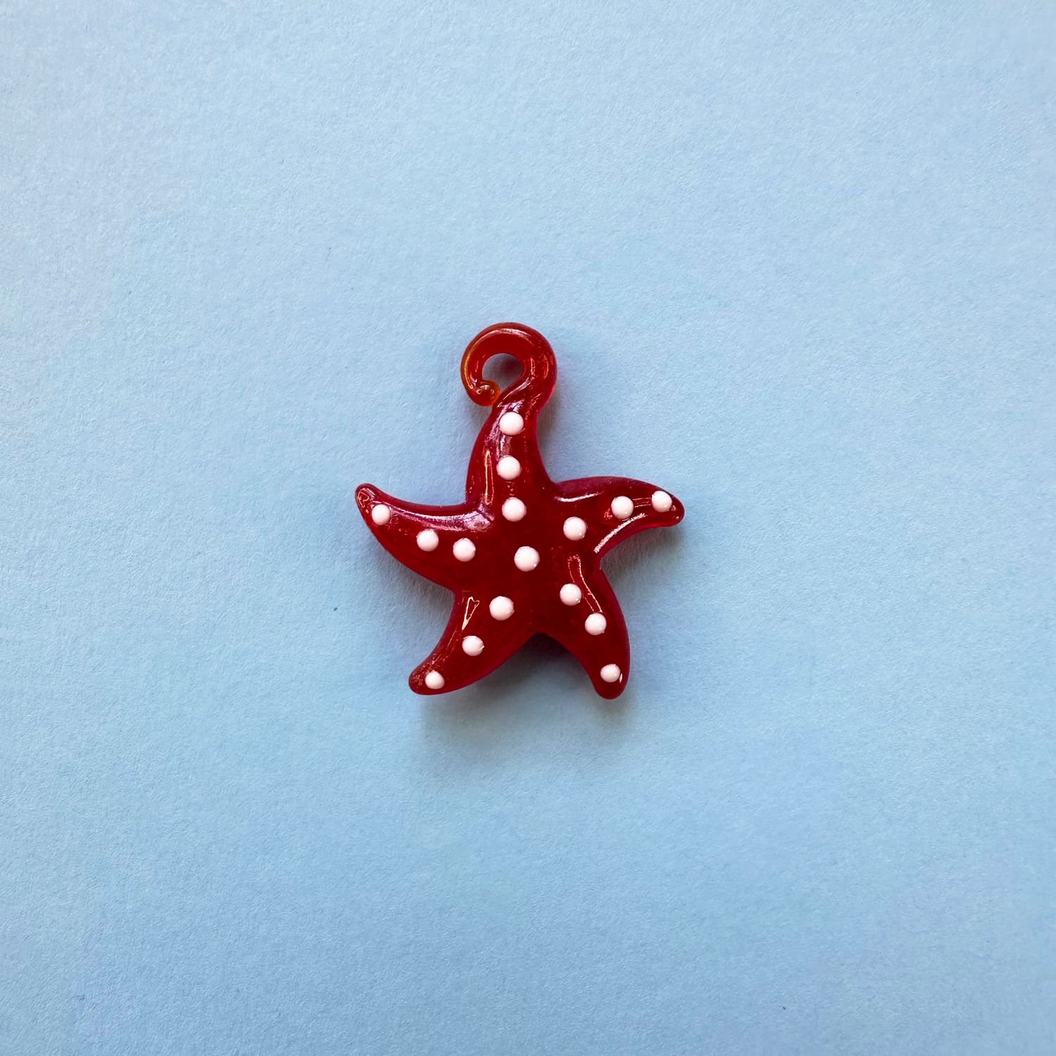 Dije de Cristal Murano Estrella Roja 36 x 30 x 8 mm