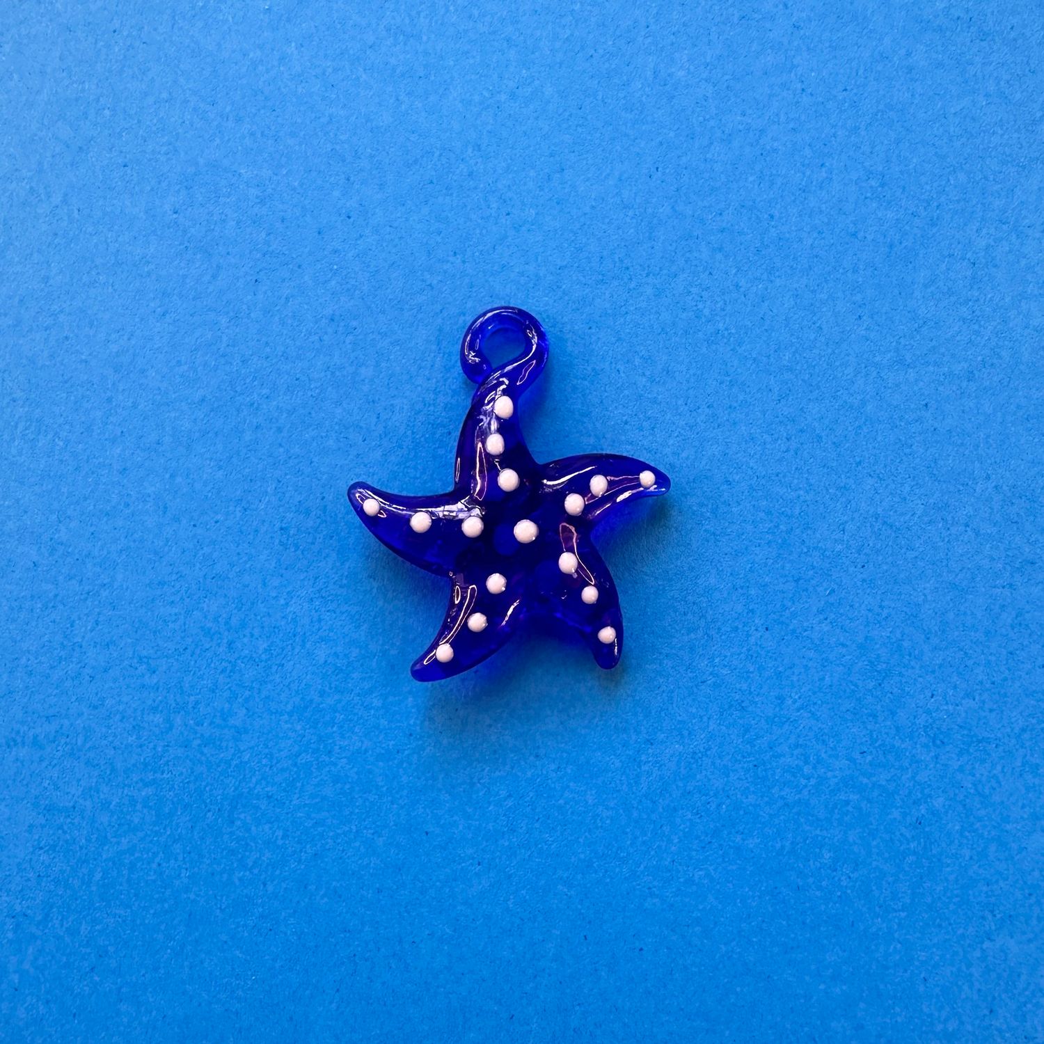 Dije de Cristal Murano Estrella Azul 36 x 30 x 8 mm