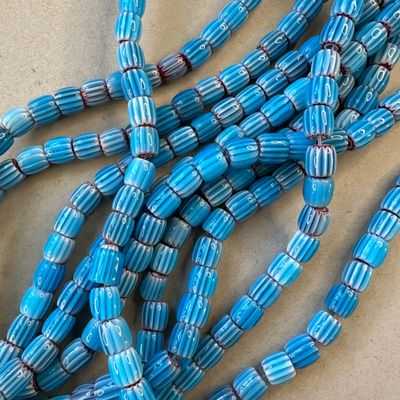 Vidrio de Murano Barril 8 x 7.5 mm Turquesa (VCBM08MIX)
