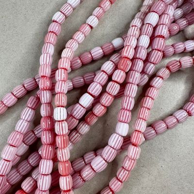 Vidrio de Murano Barril 8 x 7.5 mm Rosa (VCBM08MIX)